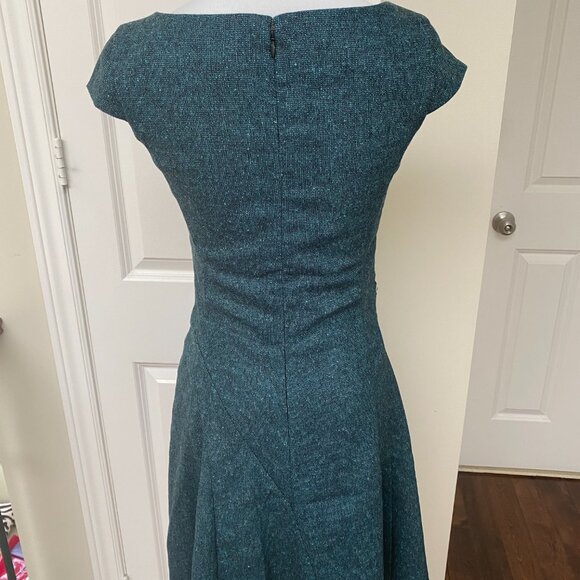New Le Chateau Wool Blend cap sleeves Vintage Flare Dress - Picture 5 of 7